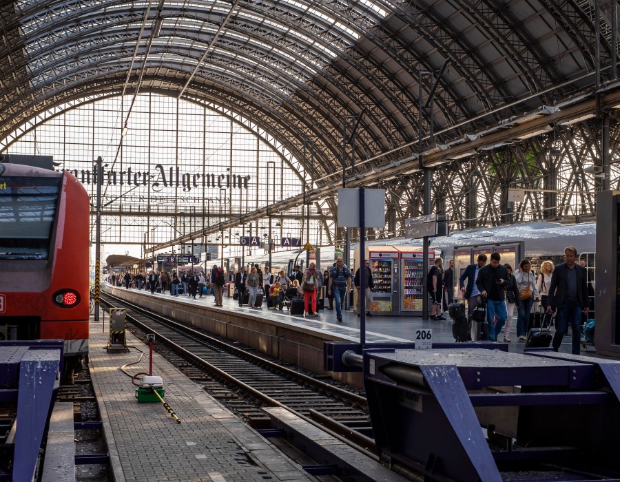 Blick auf den Bahnhof in Frankfurt.